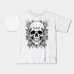 Skulls and roses Kids T-Shirt